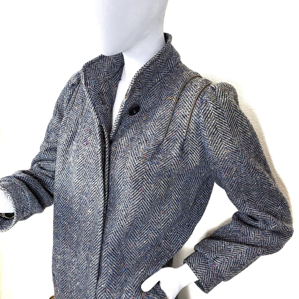 VTG Sears The Fashion Place Blue Long Top Coat